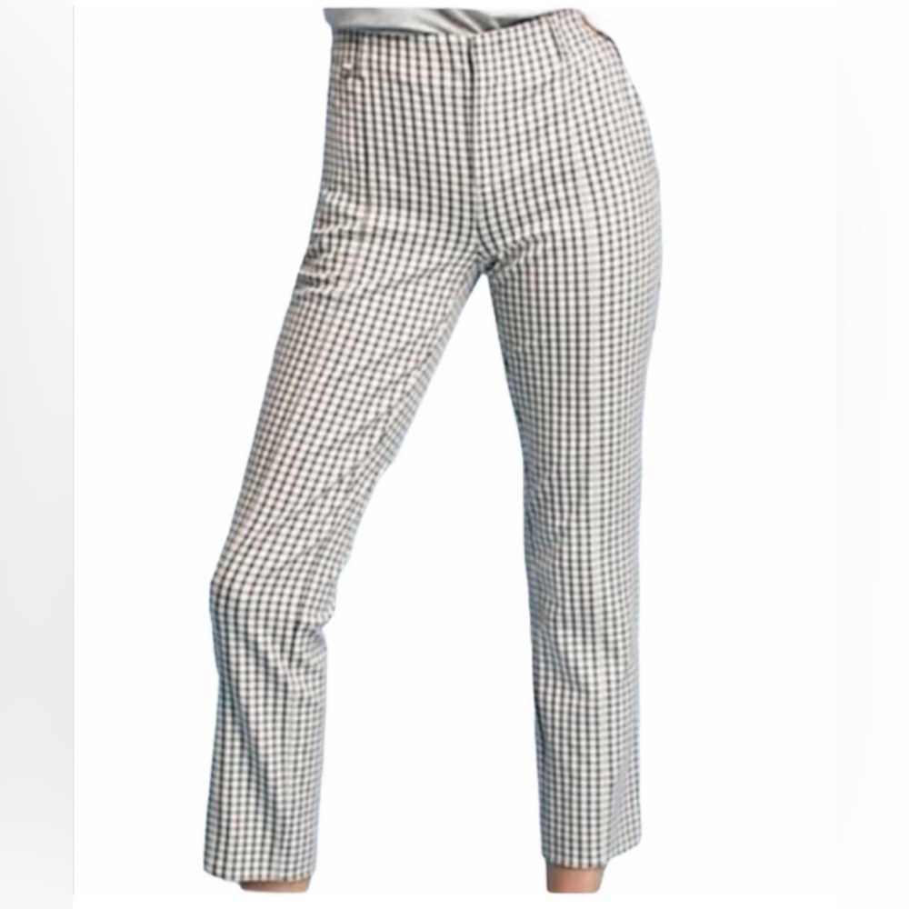 Anthropologie the essential slim pants cream / black size 0